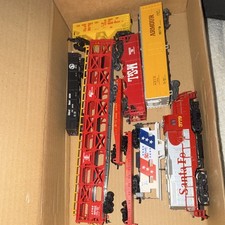 HO 1:87 Mixed Lot 6 Santa Fe Freight Box Cars Rolling Stock, Pre-Built