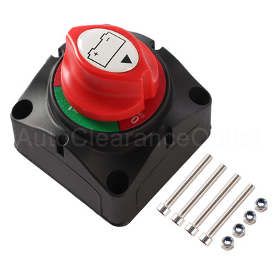 12V Battery Disconnect Rotary Switch Cut On/Off Set for Car RV SUV Marine Boat