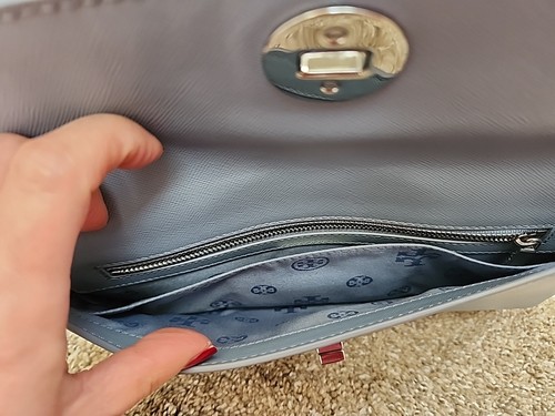Tory Burch Blue Leather Diana Flap Clutch - Picture 7 of 12