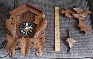 Old Black Forest Style Chalet Cuckoo Clock Parts/Repair West Germany 3 77 8 day