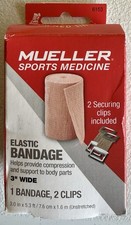 Mueller Elastic Bandage 3  Wide w2 Clips FREE FAST SHIPPING