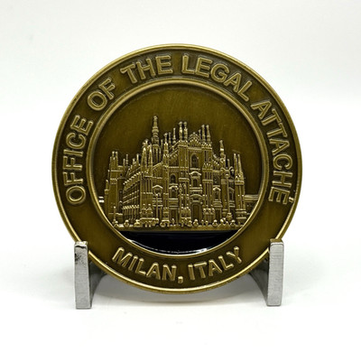 CHALLENGE COIN - FBI Office of the Legal Attaché Milan Italy DOJ Duomi di Milano