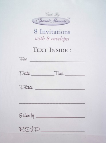Special Moments 8 Pack of SURPRISE PARTY Invitations Unisex Design - Imagen 3 de 3