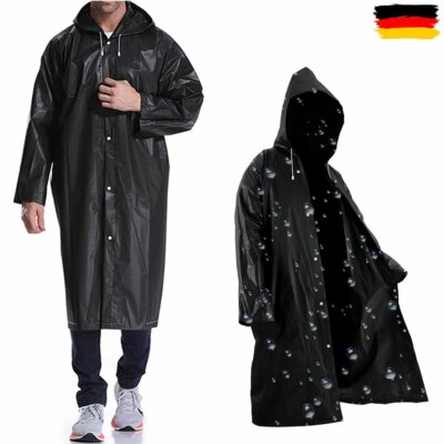 2 Pezzi Poncho Impermeabile, Giacca Cappotto Da Pioggia Eva Unisex