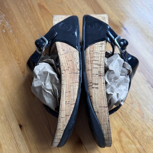 Fitflop Damenschuhe Sandale The Skinny Größe 6M schwarz Lack Keilabsatz Riemen  - Bild 4 von 9