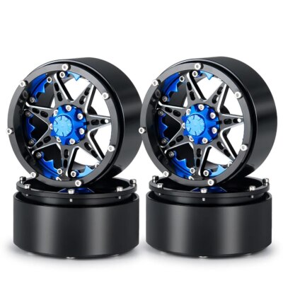 For Axial Wraith SCX10 TRX-4 1/10 RC Crawler ETC 2.2'' Metal Beadlock Wheels Rims
