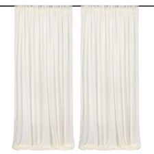 Chiffon Backdrop Curtain Ivory 5ft x 10ft 2 Pieces Cream Chiffon Curtains Bei...