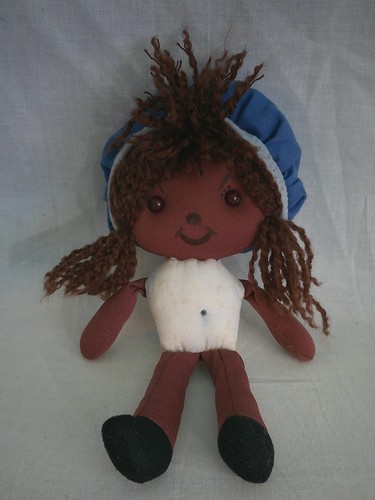 Vtg Kamar Rag Doll ~ African American Dianna ~ 8-1/2" ~ Taiwan ~ Cute & Clean! - Picture 6 of 12