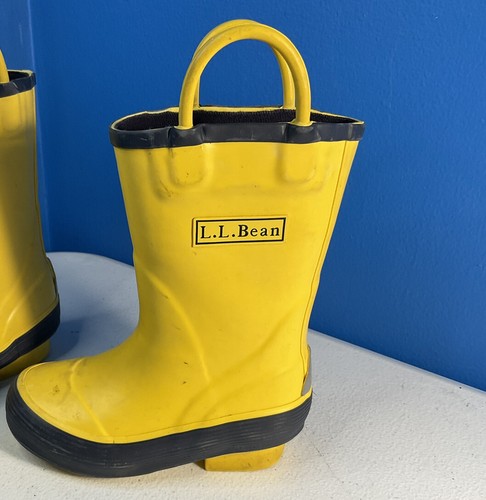 LL Bean Toddler Kids Yellow rain boots 