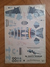 Vintage German Military Card Model Kit. 262-1a Schwalbe. Plane