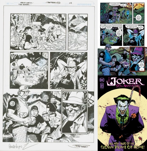 Denny O'Neil Joker 80th Original Art SIGNED Jose Luis Garcia Lopez & Joe Prado