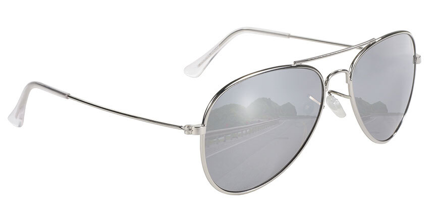Kickstart Aviator Sunglasses Silver Frame/Smoke Lens-image