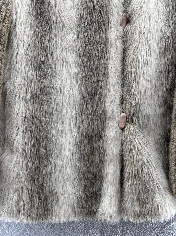 Chaqueta De Colección DEsprit Para Mujer Talla L Imitación Piel Imitación Cuero Polar Palanca Botones Beige Foto 3 de 4