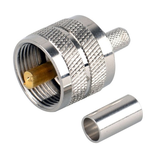10 PCS UHF PL-259 Male Crimp Connectors for RG142 LMR195 Type Coax Cable Adapter - Zdjęcie 2 z 11
