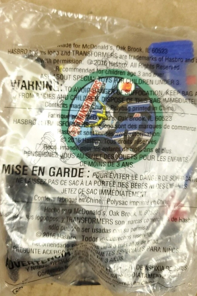 Lote de 2 juguetes Transformers Happy Food 2016 Bumblebee #1 Strongarm #5 nuevos Foto 4 de 4