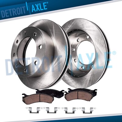 REAR Disc Rotors + Ceramic Brake Pad for 99-04 Ford F-250 F-350 SD Excursion SRW