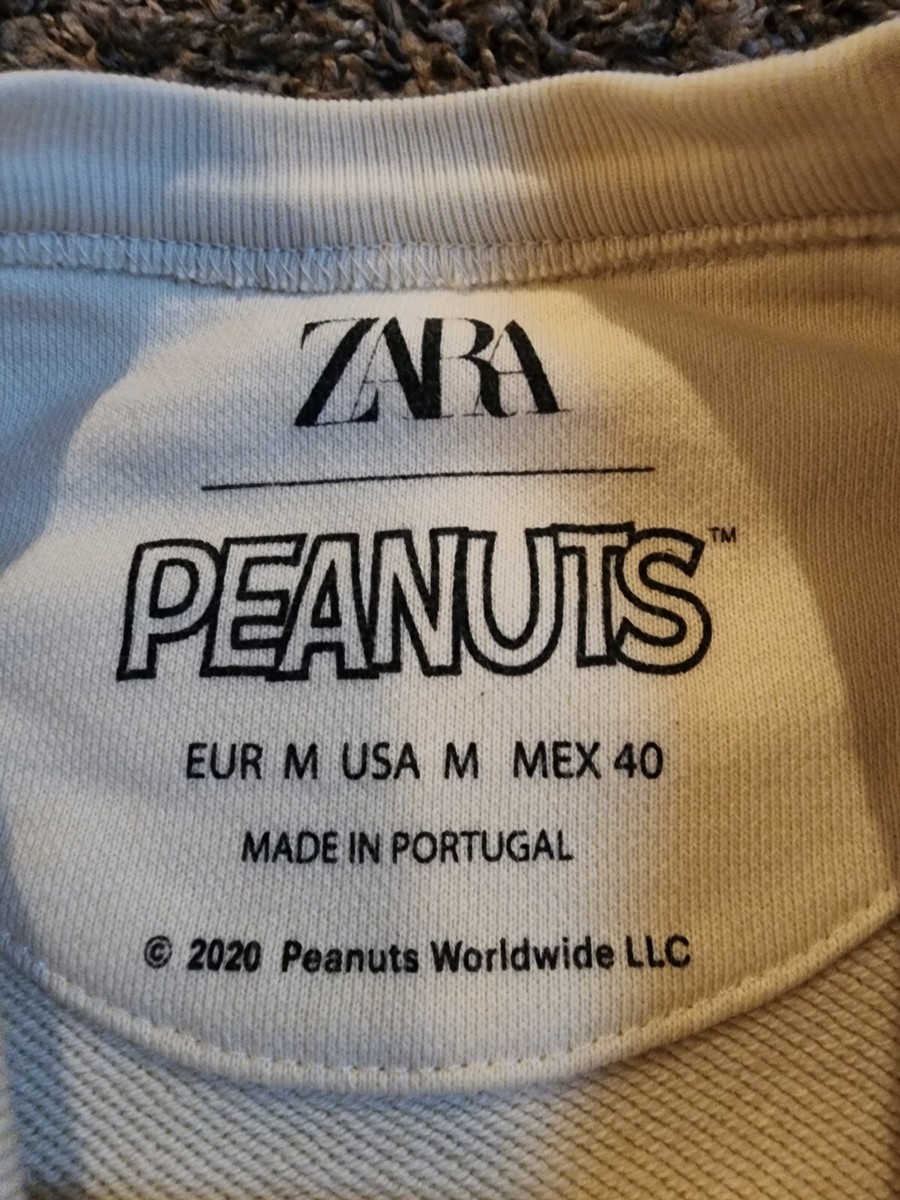 Zara x Peanuts Snoopy Dear 2021 Graphic Cream Pullover Sweater M