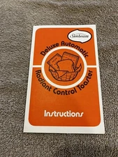 Sunbeam Deluxe Automatic Radiant Control Toaster 1978 Instruction Manual