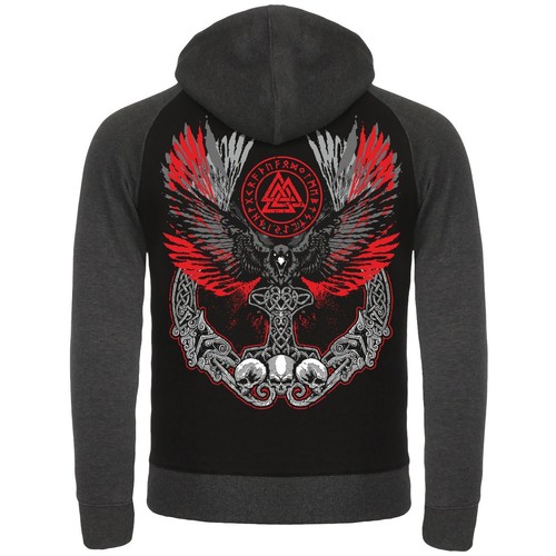 Suéter con capucha para hombre Asentreu vikingo Walhalla Odin motivos Thors Hammer escala - Imagen 7 de 10