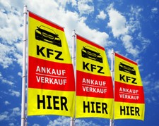  KFZ An&Verkauf Werbefahne zur indiv. Gestaltung in vielen Größen und Konfektion