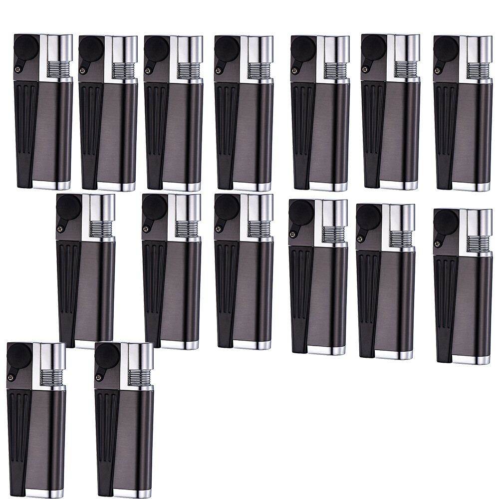 2 in 1 Retro Metal Lighter,Foldable Refillable Design with Soft Flame 15pcs