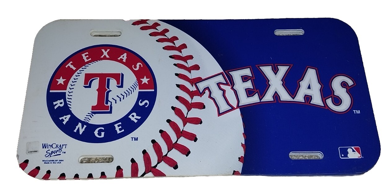 Texas Rangers Pvc New Vintage MLB Texas Rangers Plastic License Plate WinCraft 6