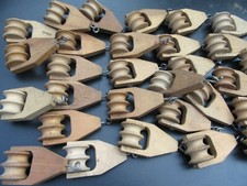 Umlenkrolle Holz Webstuhl Flaschenzug Industrie Design DEKO Laufrolle #A81#