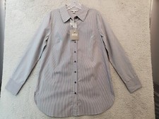 Marled Women  s Long Sleeve Button Up Shirt Size Medium Striped NWT