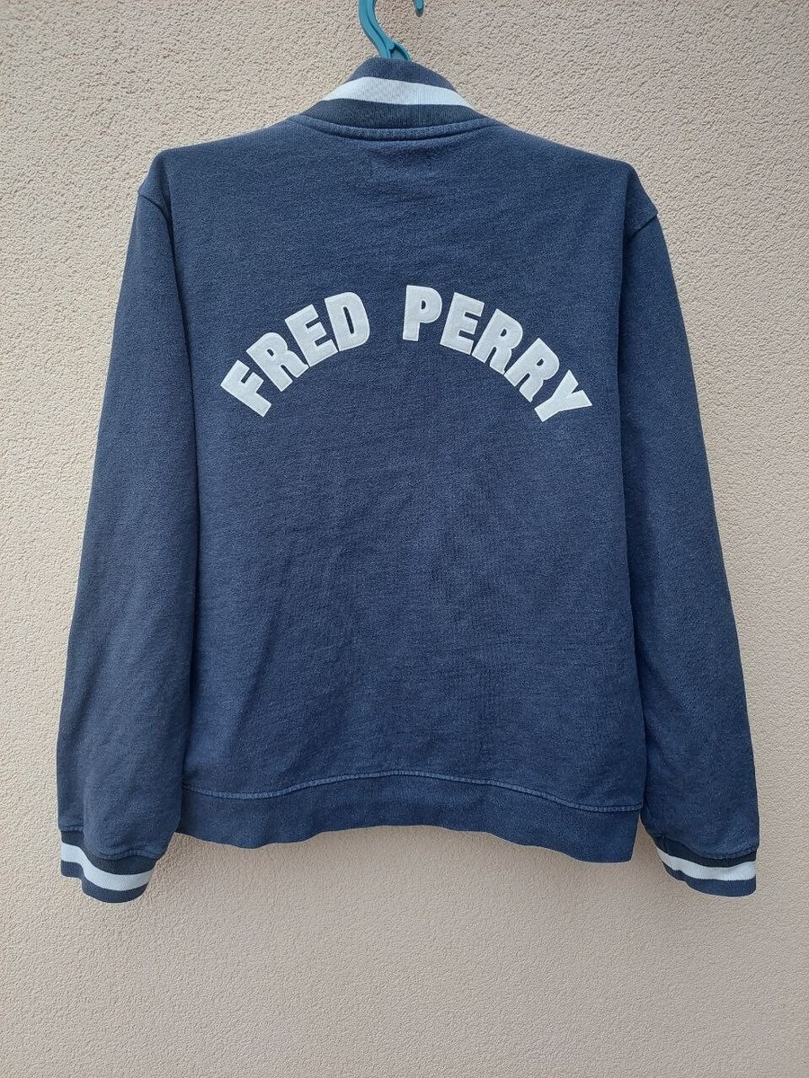 Fred Perry Men's Full Zip Big Logo Track Jacket Size Large Navy
