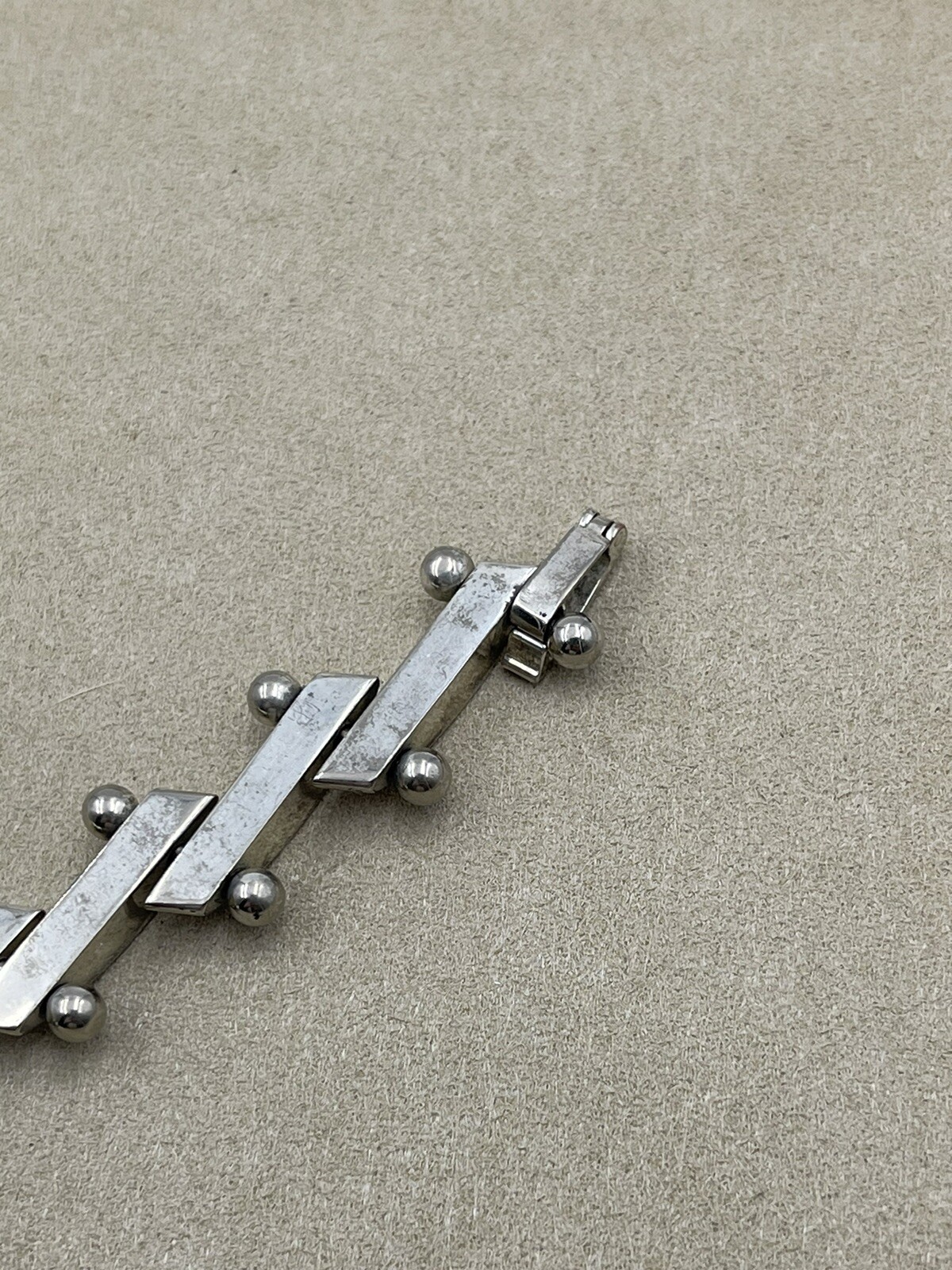 Vintage Solid Sterling Silver Bar  Link Heavy 7" … - image 11