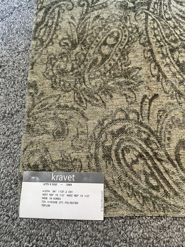 Kravet Fabric Sample 12.5” x 17” Paisley 25192-30 Chenille Green Teflon Crafts - Picture 11 of 20