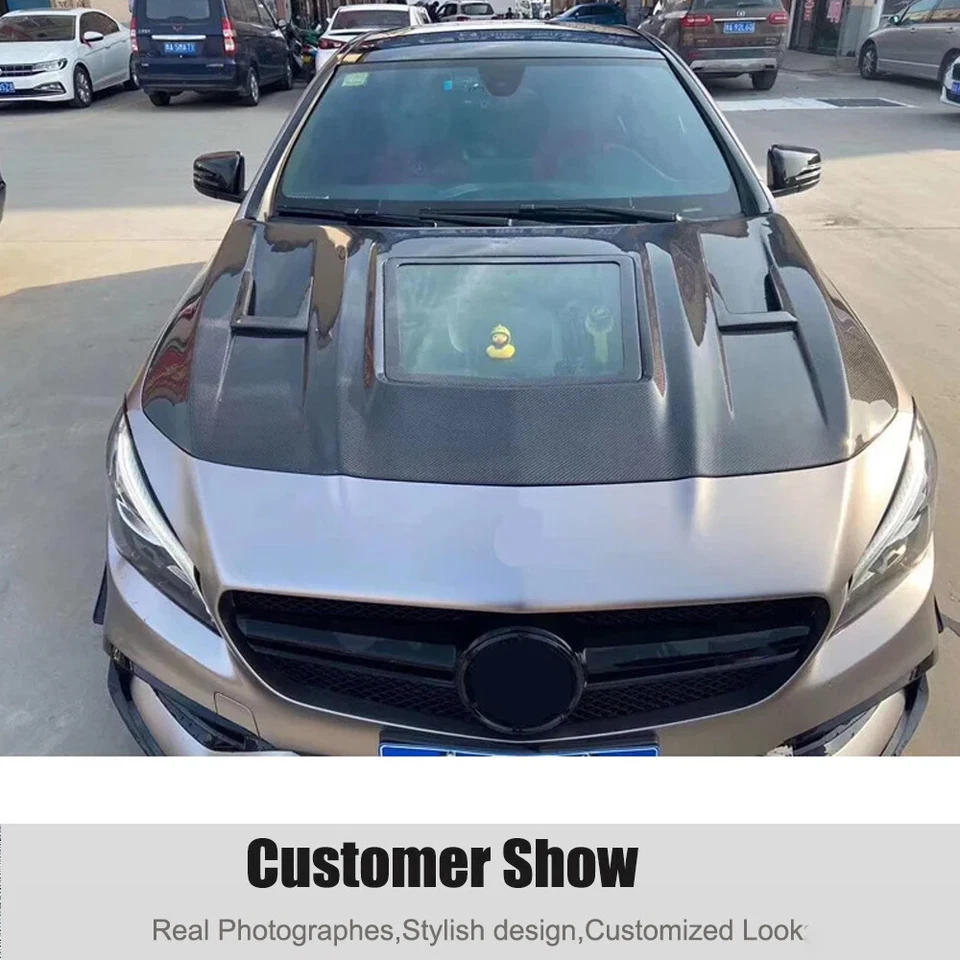 Cubierta de motor capó delantero de fibra de carbono para Benz W117 C117 CLA250 CLA45 13UP Foto 3 de 4