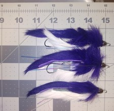 3 Each 1/0  Purple & White Mega Dolly Llama king salmon coho  steelhead Alaska 