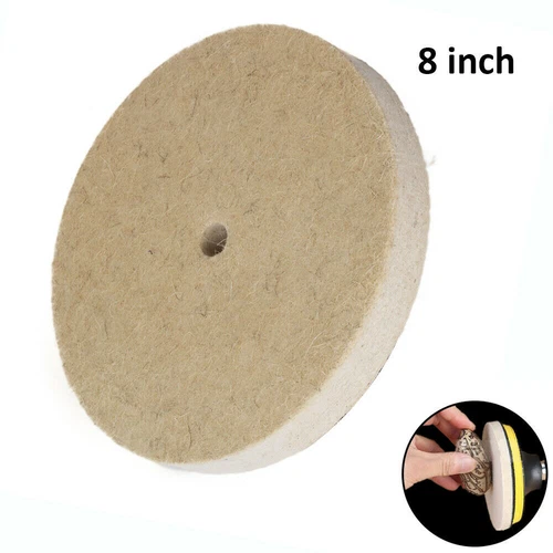 8 Inch Wool Felt Polishing Wheel Buffing Pad Metal Burnishing Disc 3/8" Arbor - Picture 18 of 21