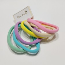Hair Ties Elastic Seamless Band Ponytailers Pastel Colors Ponytail tie 6 Pcs