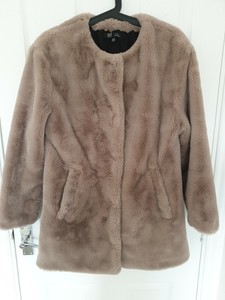 zara beige fur coat