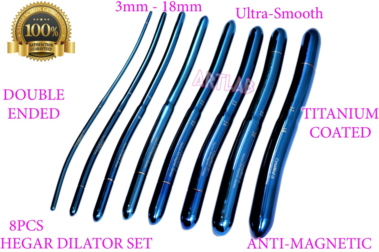 TITANIUM HEGAR DILATOR SET OF 8PCS ULTRASMOOTH STAINLESS PREMIUM eBay