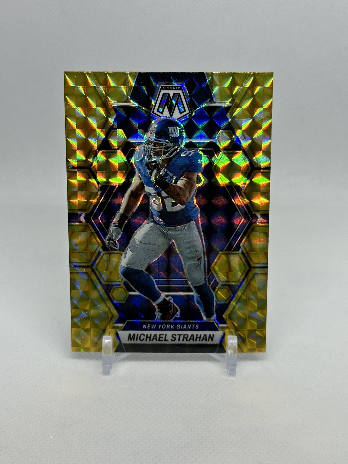 2023 Mosaic Football REACTIVE YELLOW PRIZM #182 Michael Strahan NY GIANTS CARD