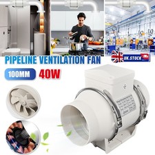 4 Inch 100mm Diameter Inline Extractor Fan Bathroom Shower Ceiling Loft Mount UK