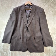 Jos A Bank Blazer Mens 48L Brown Wool Herringbone Sport Coat Two Button Lined