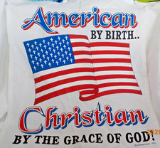 Garden Flag " American by Birth Christian by the grace of God" 13" x 14.5"