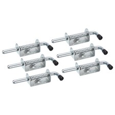 Barrel Bolt Latch, 6Pcs 10x128mm Carbon Steel Spring Loaded for Doors (Silver)