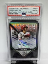 2022 BOWMAN PLATINUM PLATING DIE CUT AUTO #PPDC-3 SHOHEI OHTANI /99 PSA 10