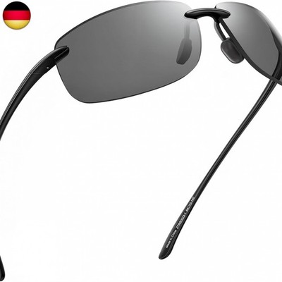 Sport Sonnenbrille für Damen Herren TR90 Randlos Unzerbrechlich Rahmen für Laufe