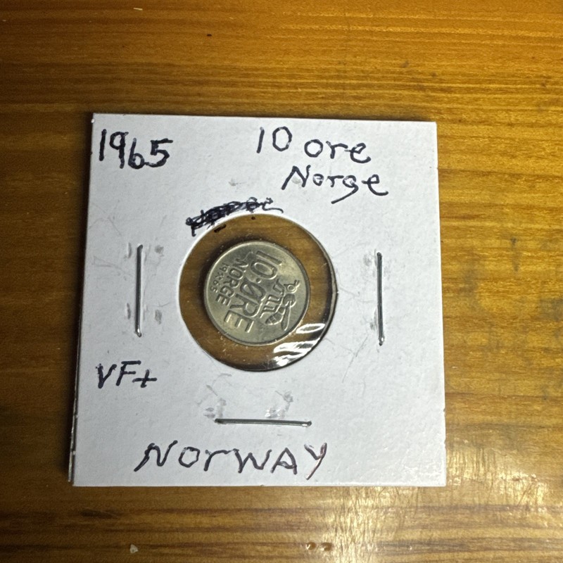 1965 Norway 10 Ten Ore - Copper-Nickel Coin - Norwegian - World Coin - Europe