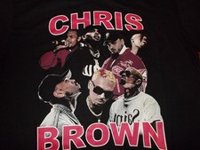 CHRIS BROWN TOUR T-SHIRT HIP HOP R&B MEN'S BLACK SIZE LARGE HEAVYWEIGHT JXT EXC!