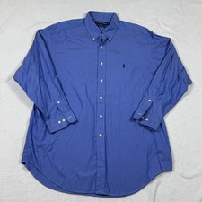 Ralph Lauren Yarmouth Mens 17 32/33 Blue Pinpoint Oxford Button Down Shirt L/S
