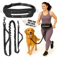 Hands Free Dog Leash with Lightweight Waist Pouch for Walking Running Hiking,...