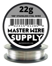 Stainless Steel 316L - 100' 22 Gauge Wire - 100ft - 0.65mm - 0.025in Made in USA