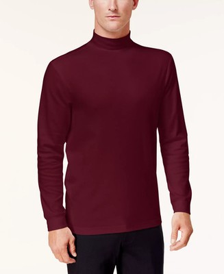 MEN'S SOLID MOCK NECK SHIRT NEW---MEDIUM  & LARGE-100% COTTON
